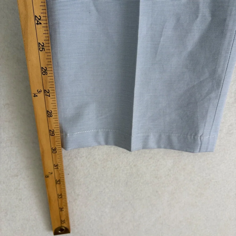 Zanella Todd Pants Mens 34/30 Blue White Micro Stripe Cotton Trousers Italy